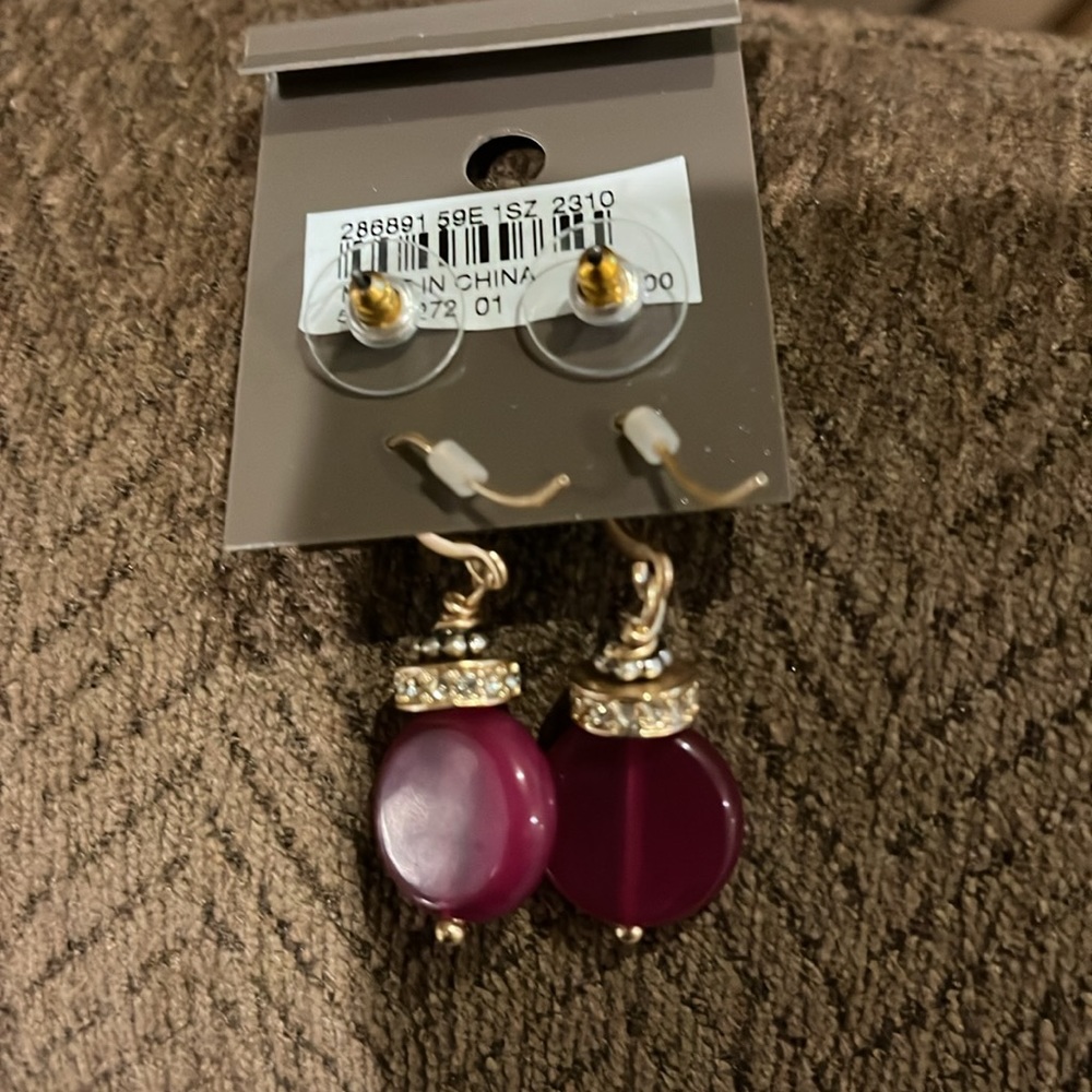 J.Jill Path-Less-Traveled Berry Stud Earring Set/NWT - Picture 6 of 8